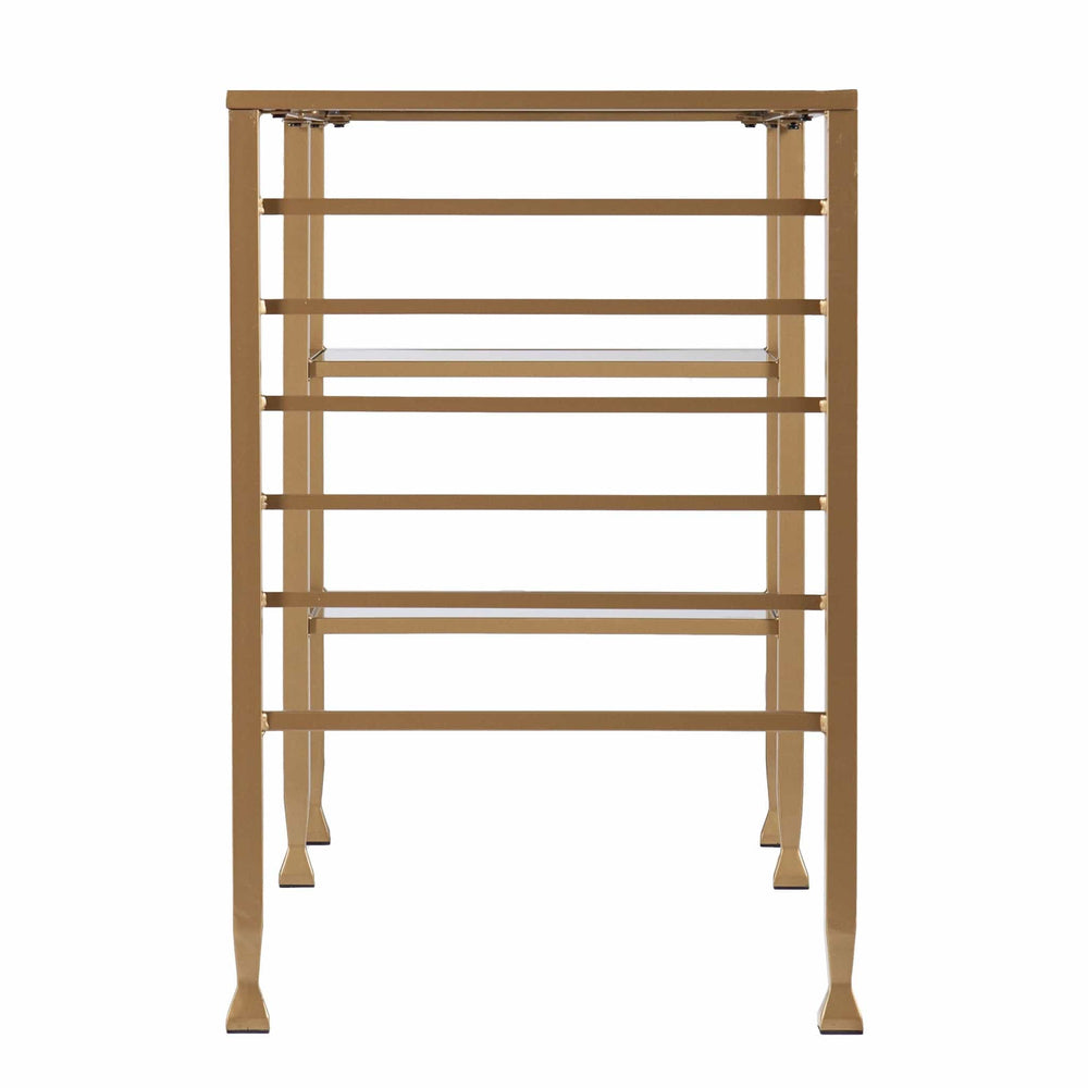 43" Clear and Gold Glass Writing Desk - Homeroots - Flyclothing LLC