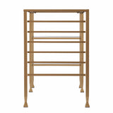 43" Clear and Gold Glass Writing Desk - Homeroots - Flyclothing LLC