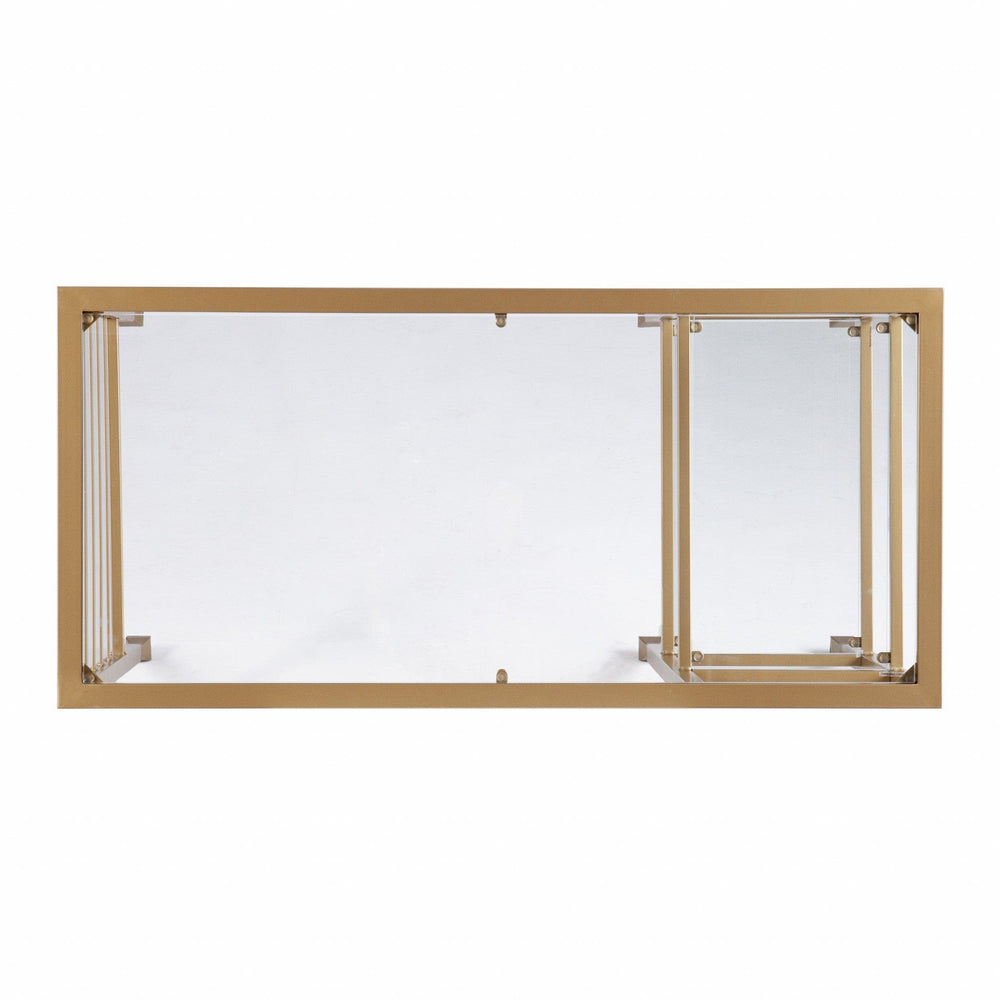 43" Clear and Gold Glass Writing Desk - Homeroots - Flyclothing LLC