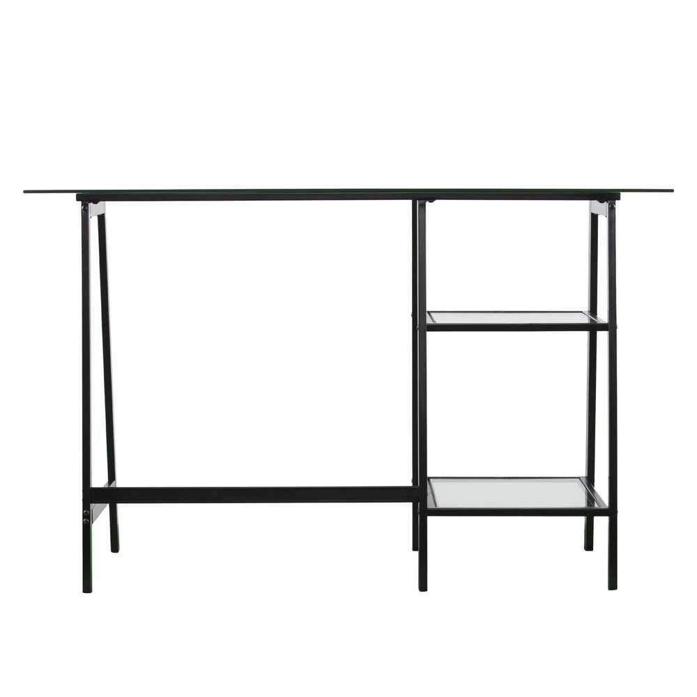 46" Clear and Black Glass Writing Desk - Homeroots - Flyclothing LLC