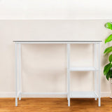 42" Clear and White Glass Writing Desk - Homeroots - Flyclothing LLC