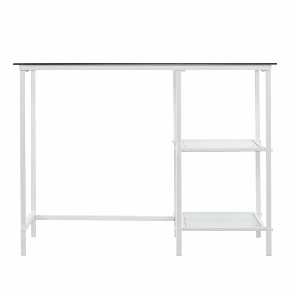 42" Clear and White Glass Writing Desk - Homeroots - Flyclothing LLC