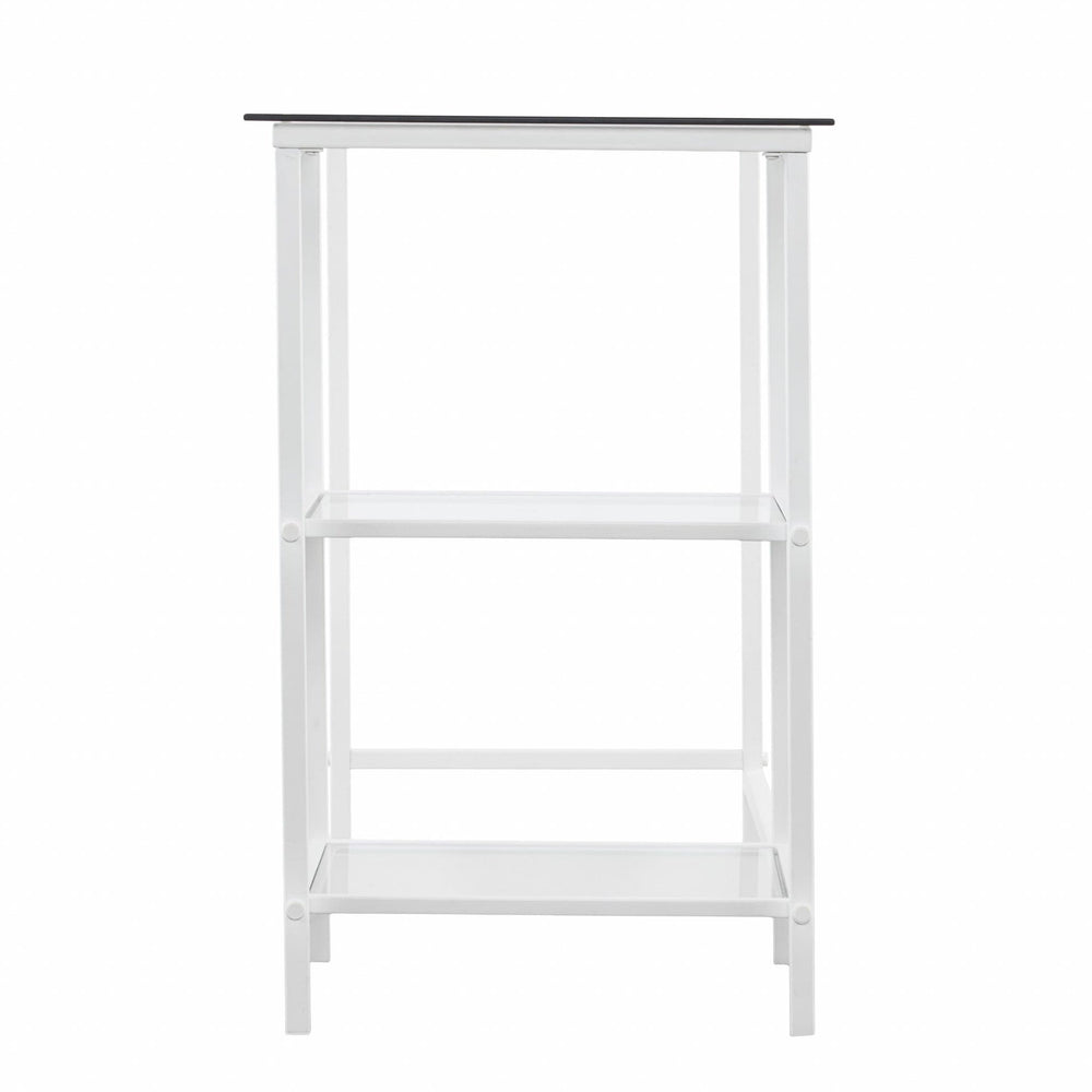 42" Clear and White Glass Writing Desk - Homeroots - Flyclothing LLC