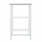 42" Clear and White Glass Writing Desk - Homeroots - Flyclothing LLC