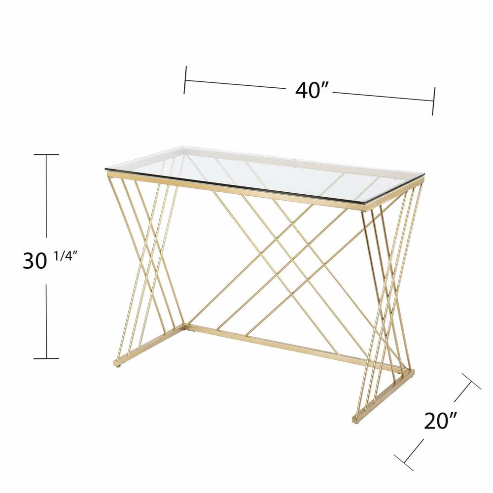 Modern Glass Top Desk - Homeroots - Flyclothing LLC