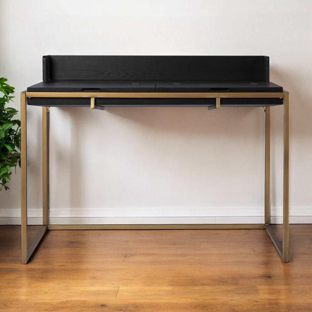 46" Black And Gold Writing Desk - Homeroots - Flyclothing LLC