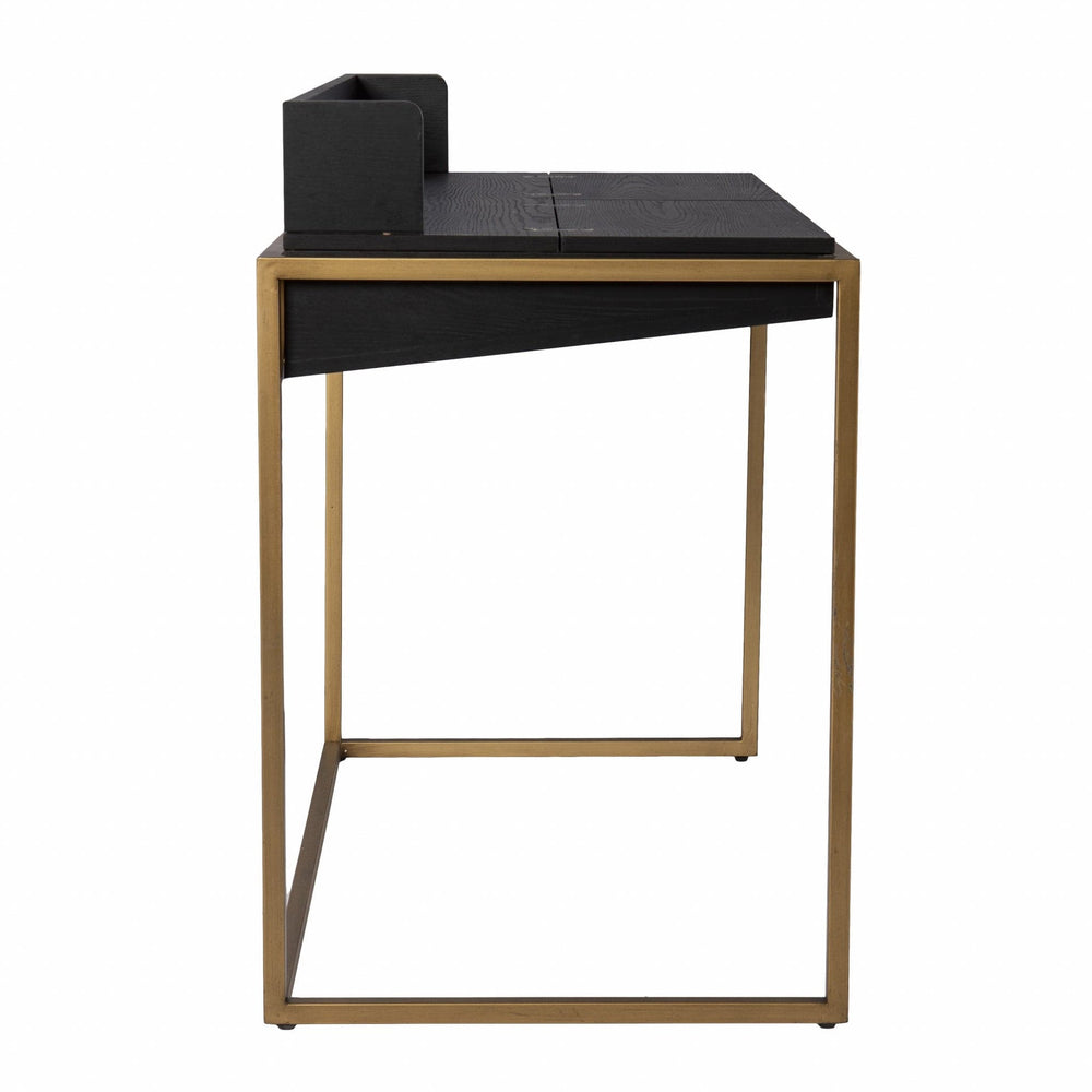 46" Black And Gold Writing Desk - Homeroots - Flyclothing LLC