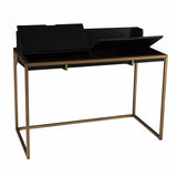 46" Black And Gold Writing Desk - Homeroots - Flyclothing LLC