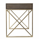 Modern Gray and Gold Writing Desk with Storage - Homeroots - Flyclothing LLC