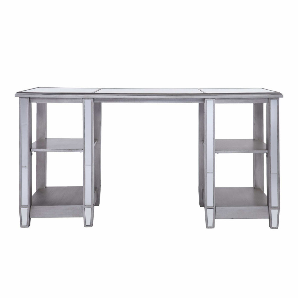 Matte Silver Mirrored Desk - Homeroots - Flyclothing LLC