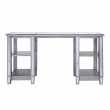 Matte Silver Mirrored Desk - Homeroots - Flyclothing LLC