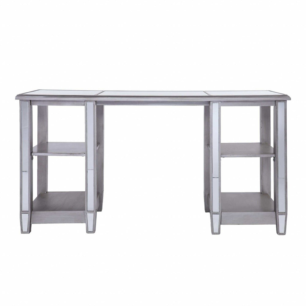 Matte Silver Mirrored Desk - Homeroots - Flyclothing LLC