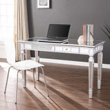 Silver Mirrored Writing Desk with Drawers - Homeroots - Flyclothing LLC