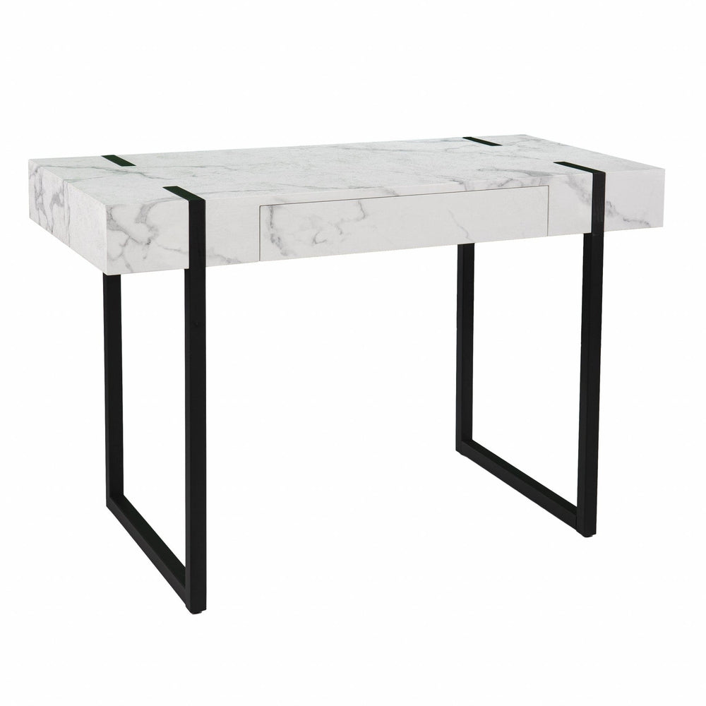 45" White And Black Writing Desk - Homeroots - Flyclothing LLC
