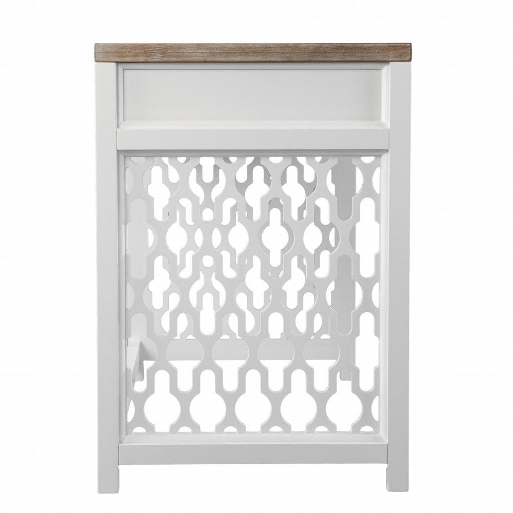 43" Natural And White Writing Desk With Three Drawers - Homeroots - Flyclothing LLC