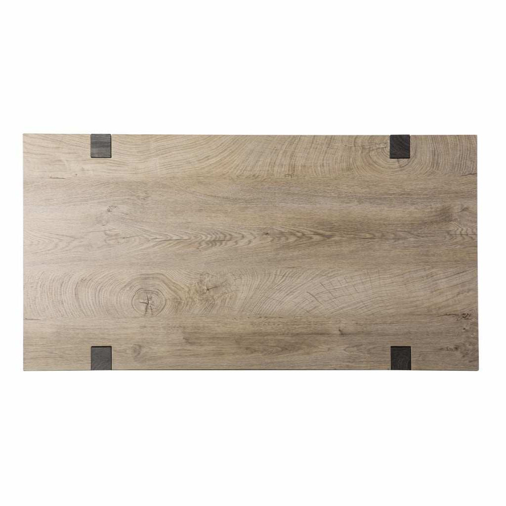Modern Chunky Natural and Gray Wood Table Desk - Homeroots - Flyclothing LLC