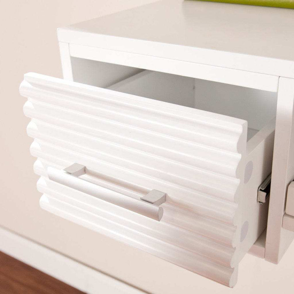 White Wall Mount Desk with Drawers - Homeroots - Flyclothing LLC