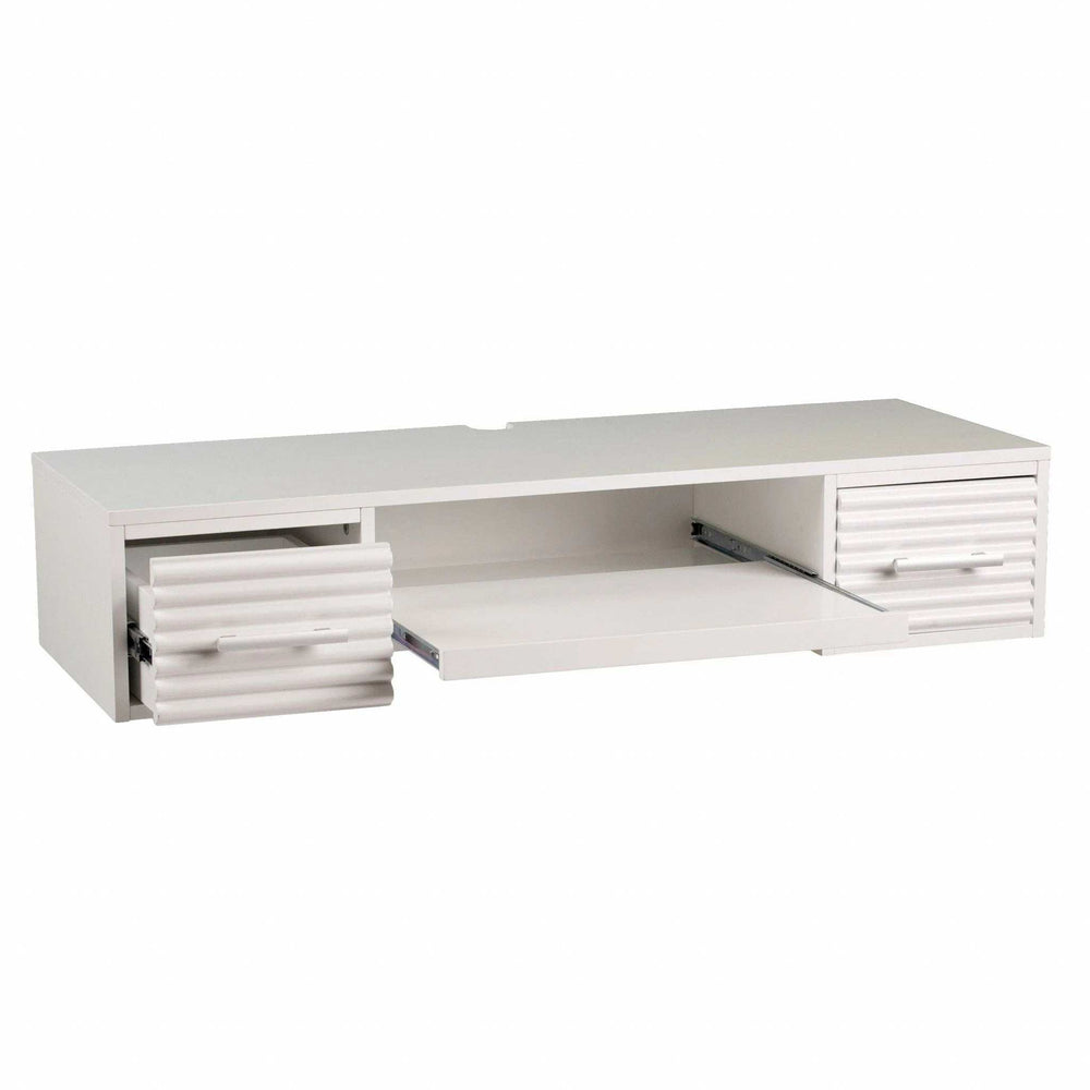 White Wall Mount Desk with Drawers - Homeroots - Flyclothing LLC