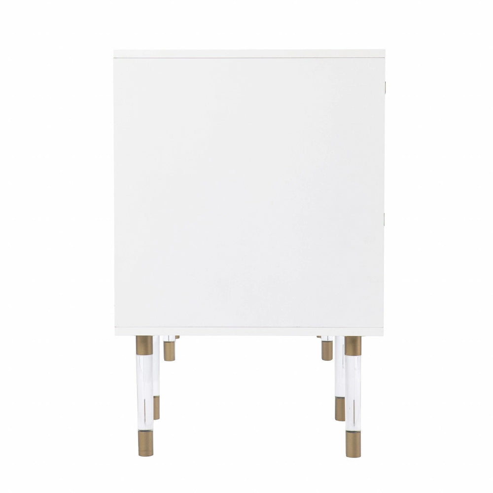 55" White Writing Desk With Four Drawers - Homeroots - Flyclothing LLC