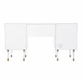55" White Writing Desk With Four Drawers - Homeroots - Flyclothing LLC