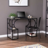 Wood and Iron Writing Desk with Storage - Homeroots - Flyclothing LLC