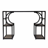 Wood and Iron Writing Desk with Storage - Homeroots - Flyclothing LLC