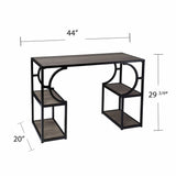 Wood and Iron Writing Desk with Storage - Homeroots - Flyclothing LLC