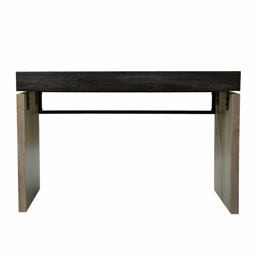 Black Wood and Iron Writing Desk - Homeroots - Flyclothing LLC
