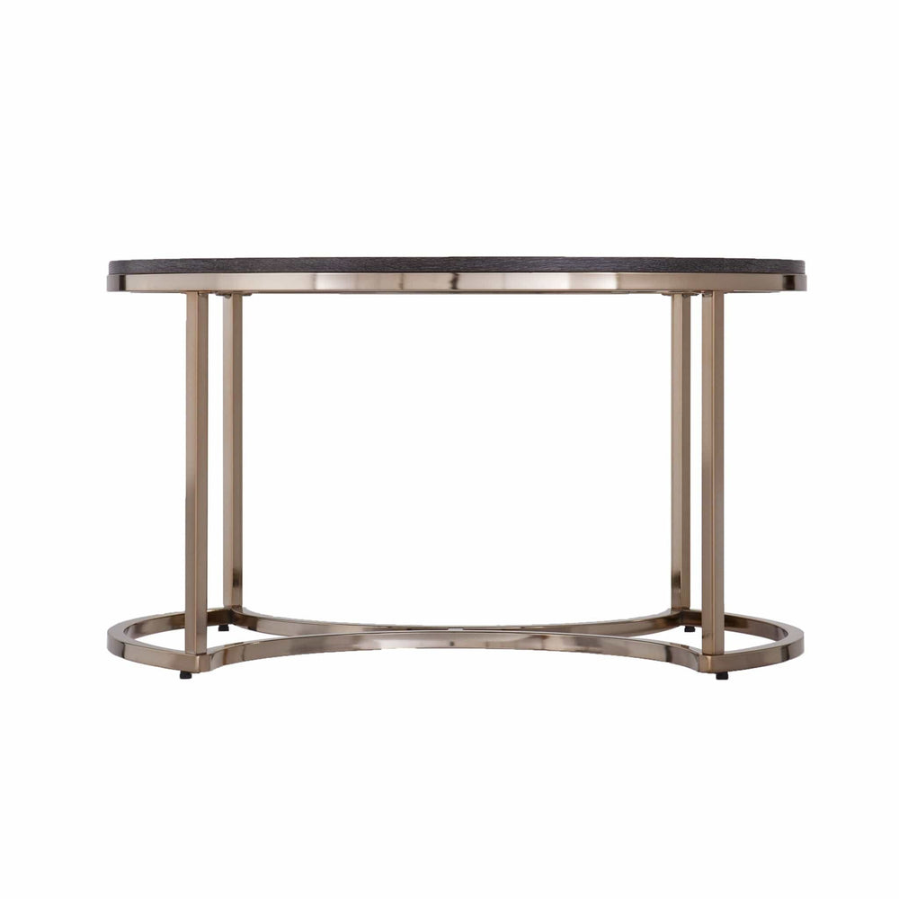 32" Champagne And Charcoal Manufactured Wood And Metal With Iron Round Coffee Table - Homeroots - Flyclothing LLC