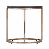 32" Champagne And Charcoal Manufactured Wood And Metal With Iron Round Coffee Table - Homeroots - Flyclothing LLC