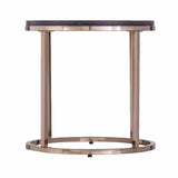 32" Champagne And Charcoal Manufactured Wood And Metal With Iron Round Coffee Table - Homeroots - Flyclothing LLC