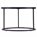 Set of Two Black And Silver Mirrored Round Nested Coffee Table Set - Homeroots - Flyclothing LLC