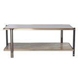 43" Champagne Mirrored And Metal Rectangular Mirrored Coffee Table - Homeroots - Flyclothing LLC
