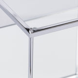 42" Chrome Glass And Metal Rectangular Mirrored Coffee Table - Homeroots - Flyclothing LLC