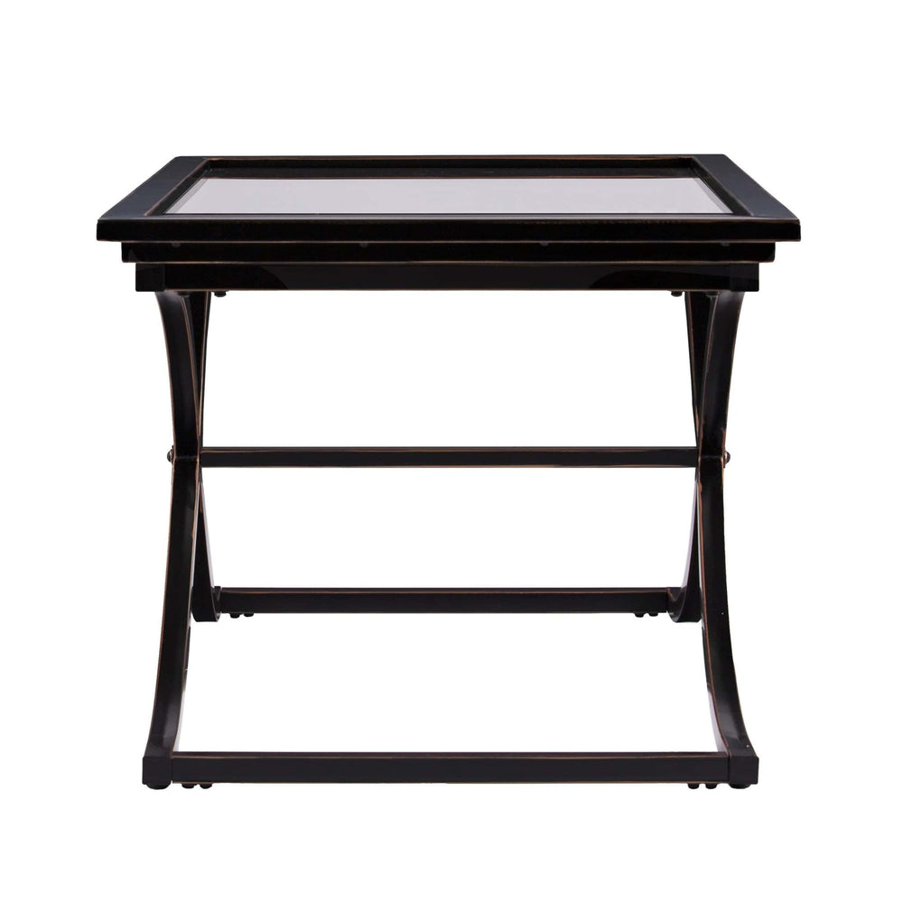 42" Black Glass And Metal Rectangular Coffee Table - Homeroots - Flyclothing LLC