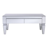41" Silver Glass With Iron Mirrored Coffee Table - Homeroots - Flyclothing LLC