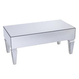 41" Silver Glass With Iron Mirrored Coffee Table - Homeroots - Flyclothing LLC