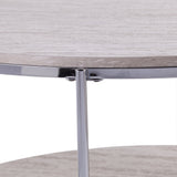 33" Chrome Faux Marble And Metal Round Coffee Table - Homeroots - Flyclothing LLC
