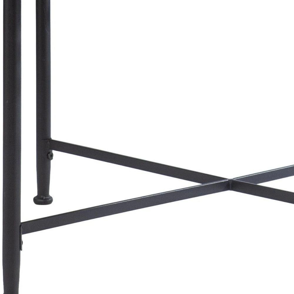 33" Floral Design Glass Top Round Coffee Table - Homeroots - Flyclothing LLC