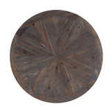 36" Natural And Brown Reclaimed Wood And Metal Round Coffee Table - Homeroots - Flyclothing LLC