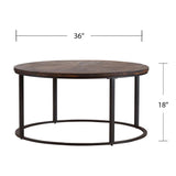36" Natural And Brown Reclaimed Wood And Metal Round Coffee Table - Homeroots - Flyclothing LLC