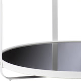 32" White Glass And Metal Two Tier Round Coffee Table - Homeroots - Flyclothing LLC