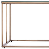 42" Champagne Glass And Metal Geometric Coffee Table - Homeroots - Flyclothing LLC