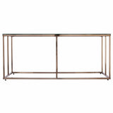 42" Champagne Glass And Metal Geometric Coffee Table - Homeroots - Flyclothing LLC