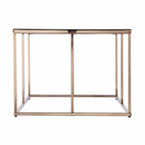 42" Champagne Glass And Metal Geometric Coffee Table - Homeroots - Flyclothing LLC