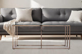 42" Champagne Glass And Metal Geometric Coffee Table - Homeroots - Flyclothing LLC