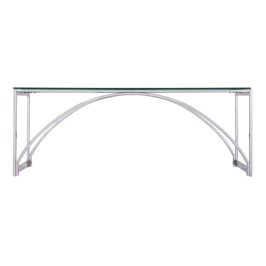 48" Chrome Glass And Metal Rectangular Coffee Table - Homeroots