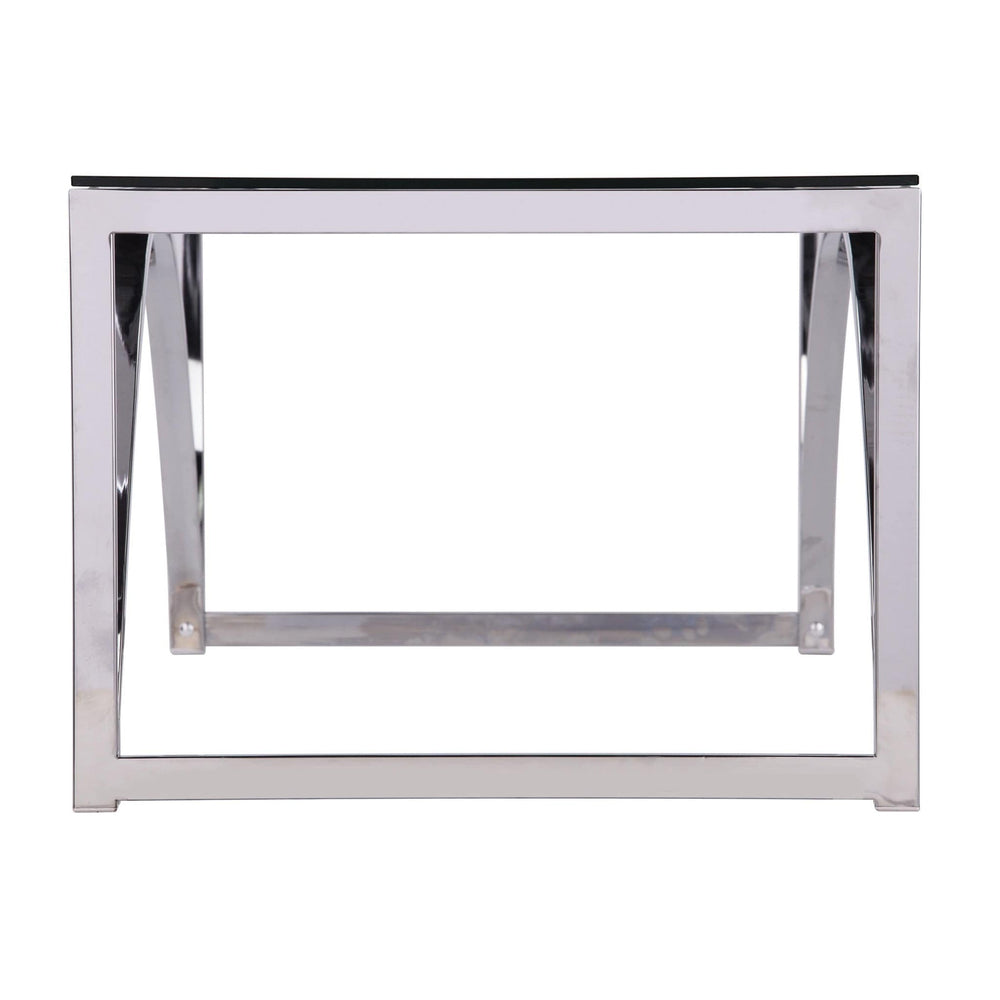 48" Chrome Glass And Metal Rectangular Coffee Table - Homeroots - Flyclothing LLC