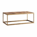48" Natural And Natural Brown Solid Wood And Metal Rectangular Coffee Table - Homeroots - Flyclothing LLC