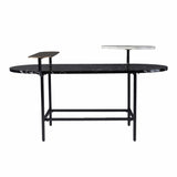 42" Black Faux Marble And Metal With Iron Coffee Table - Homeroots - Flyclothing LLC